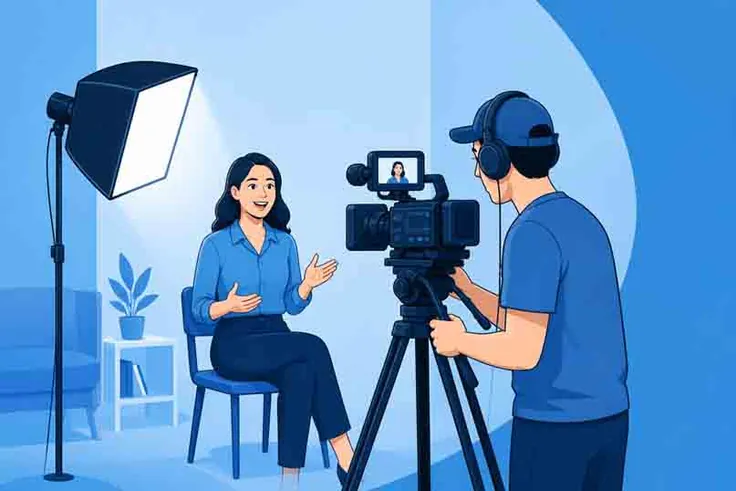 Onepost video production on set